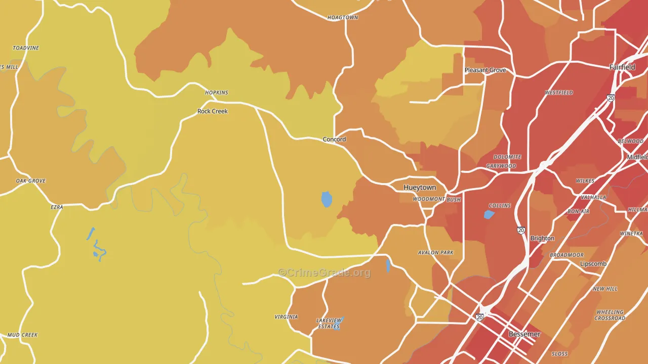 35023, AL Map of Vehicle Theft Rates