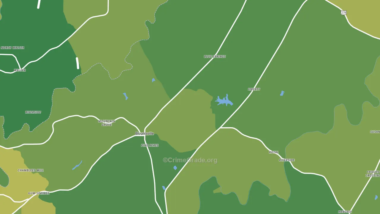 35031, AL Map of Vehicle Theft Rates