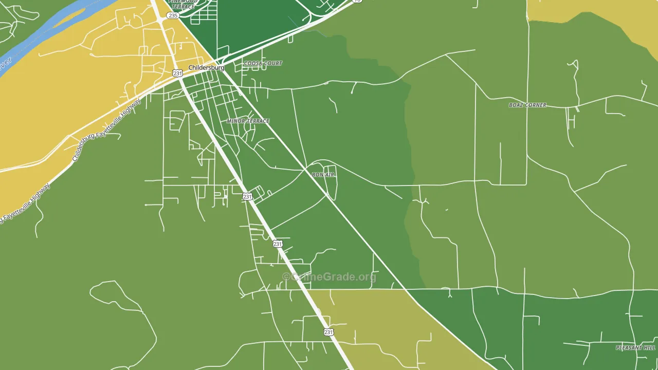 35032, AL Map of Vehicle Theft Rates