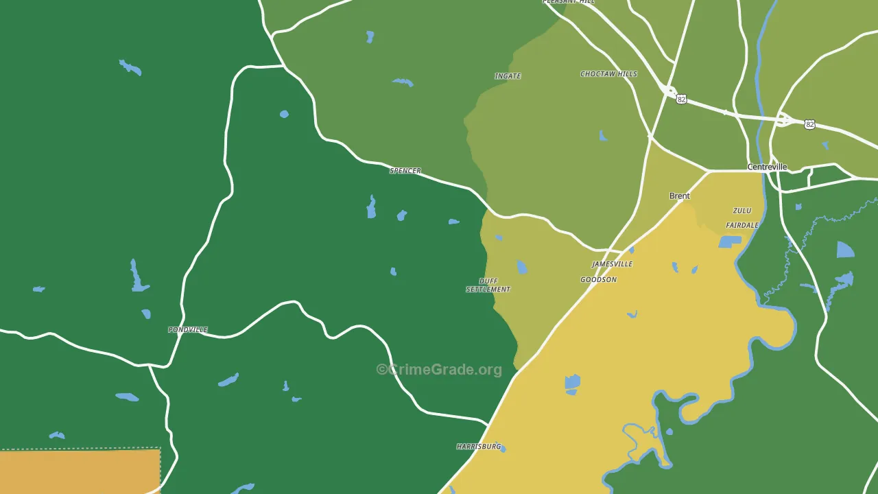 35034, AL Map of Vehicle Theft Rates