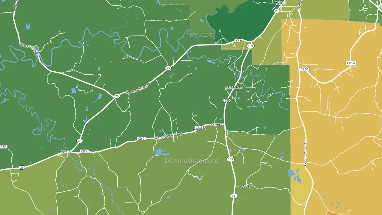 35035, AL Map of Vehicle Theft Rates