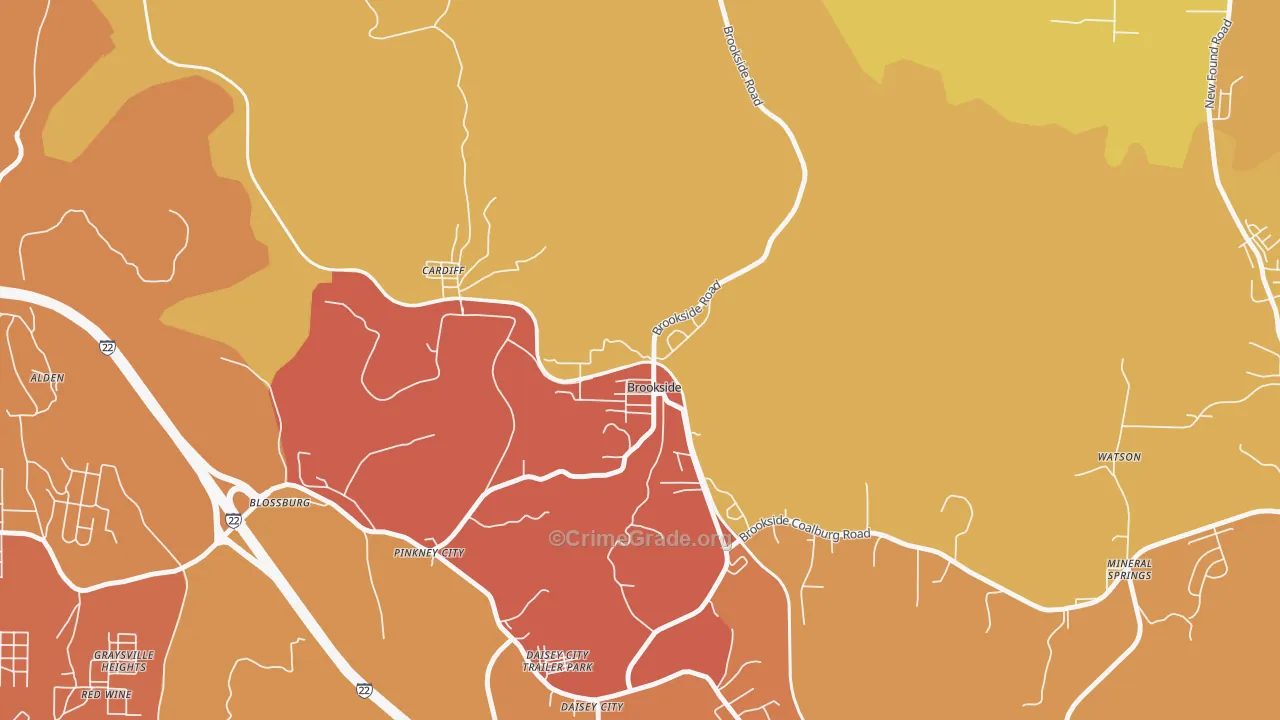 35036, AL Map of Vehicle Theft Rates