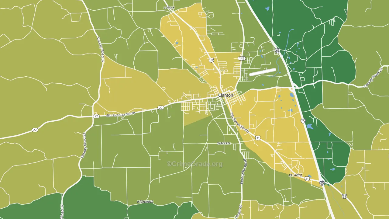 35045, AL Map of Vehicle Theft Rates