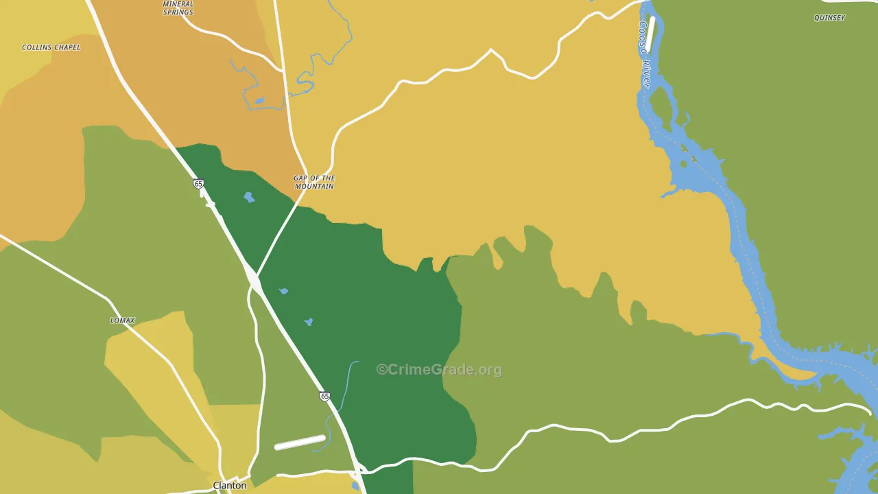 35046, AL Map of Vehicle Theft Rates