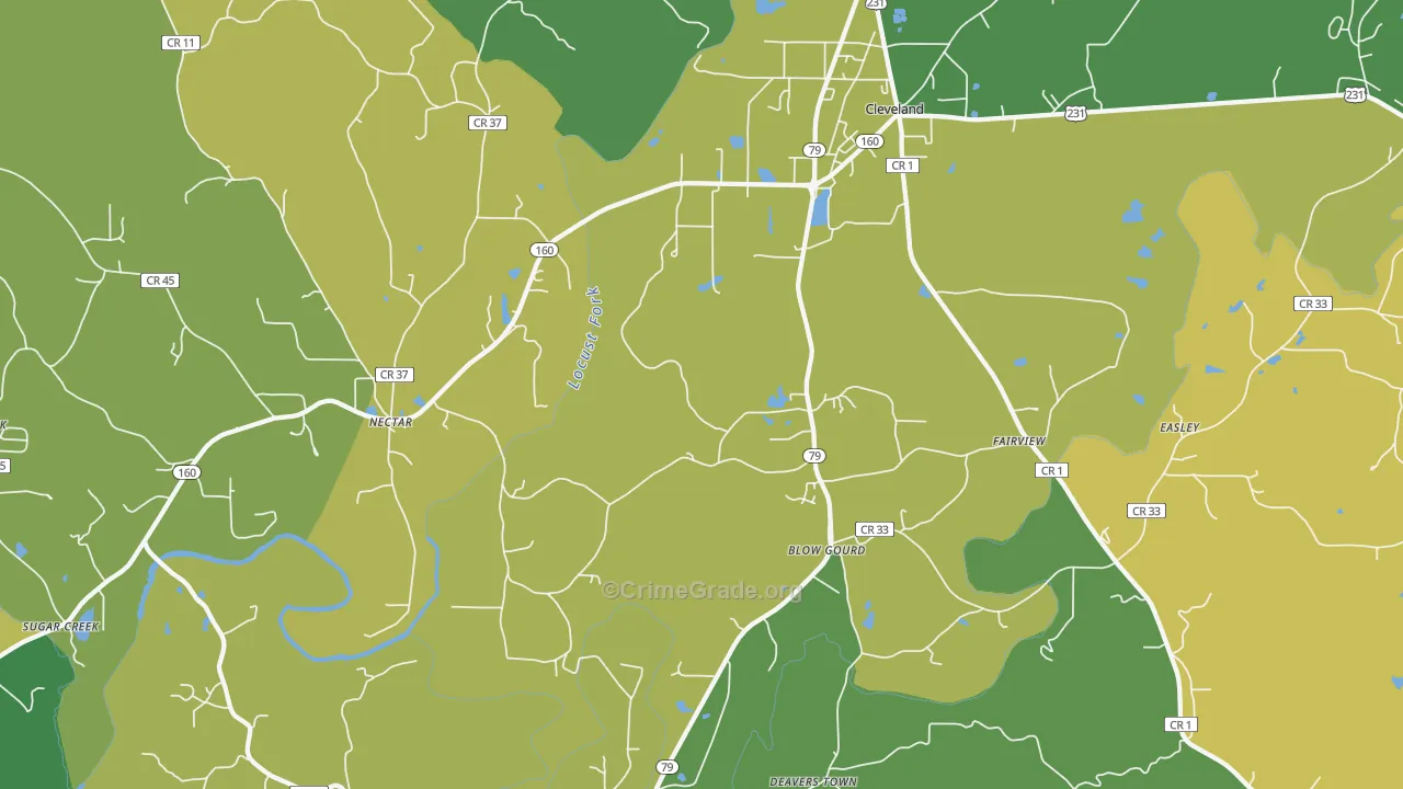 35049, AL Map of Vehicle Theft Rates