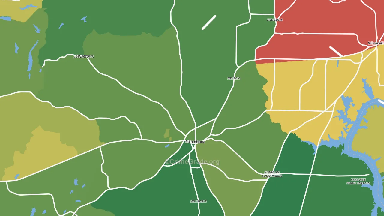 35051, AL Map of Vehicle Theft Rates