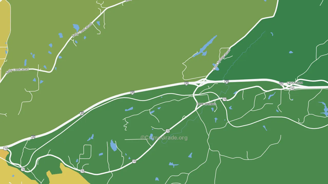35052, AL Map of Vehicle Theft Rates