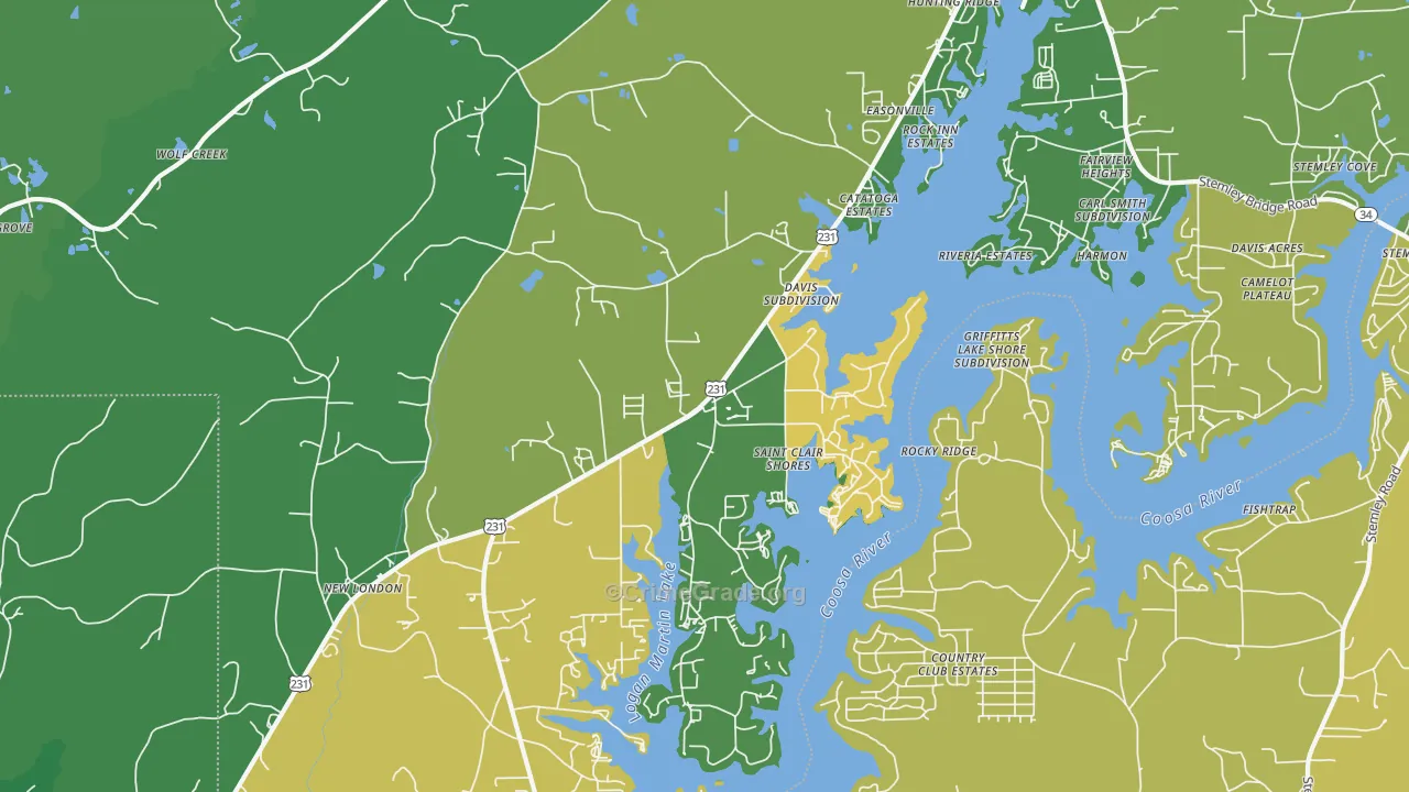 35054, AL Map of Vehicle Theft Rates