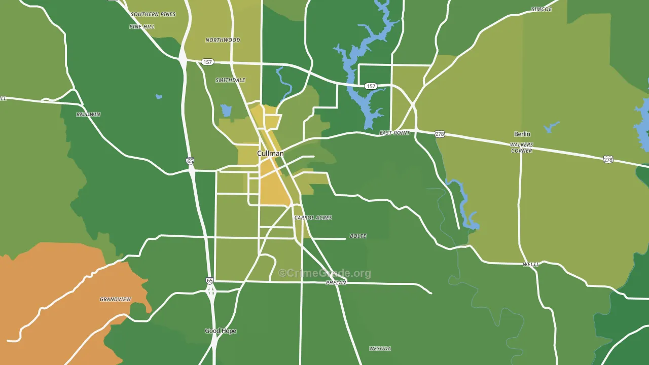 35055, AL Map of Vehicle Theft Rates