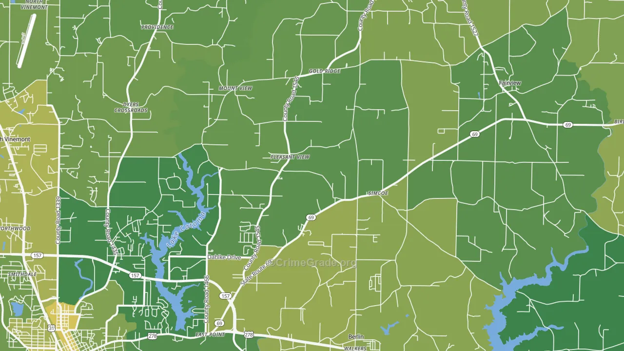 35058, AL Map of Vehicle Theft Rates