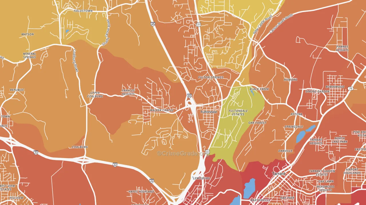 35068, AL Map of Vehicle Theft Rates