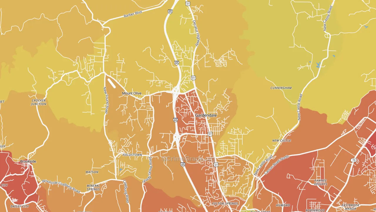 35071, AL Map of Vehicle Theft Rates