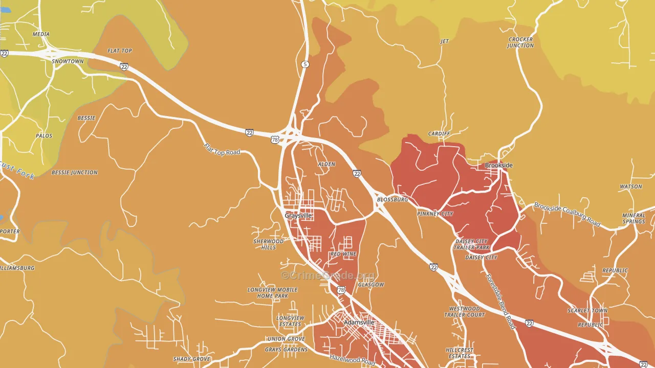 35073, AL Map of Vehicle Theft Rates
