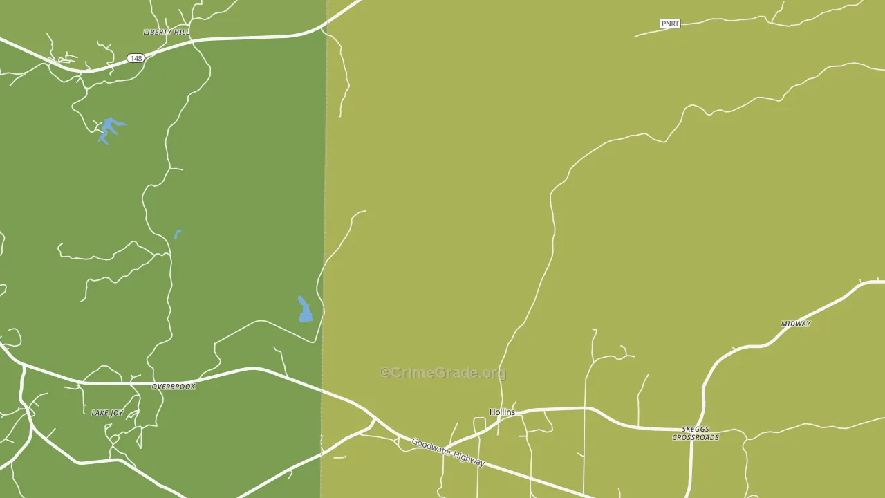 35082, AL Map of Vehicle Theft Rates