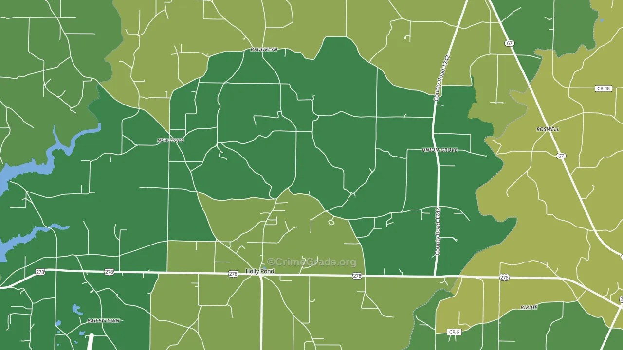 35083, AL Map of Vehicle Theft Rates