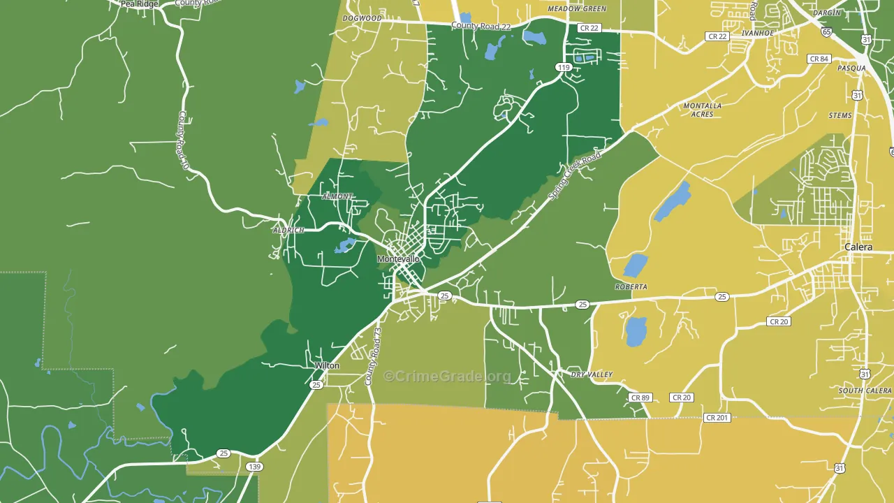 35115, AL Map of Vehicle Theft Rates