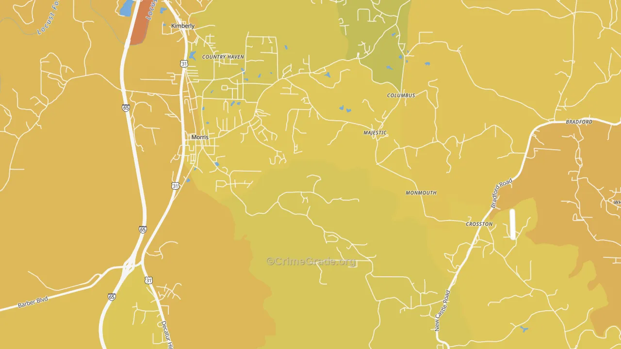 35116, AL Map of Vehicle Theft Rates