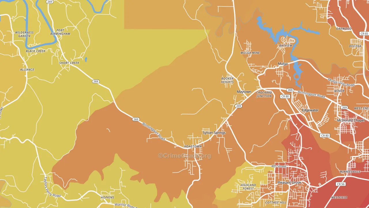 35118, AL Map of Vehicle Theft Rates