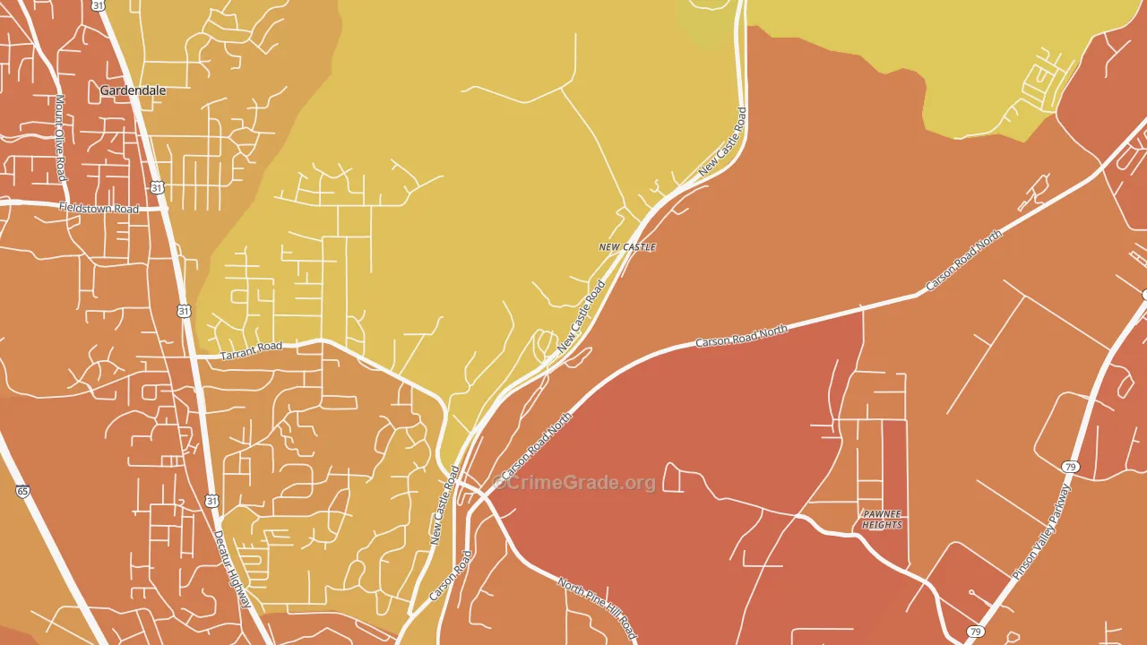 35119, AL Map of Vehicle Theft Rates