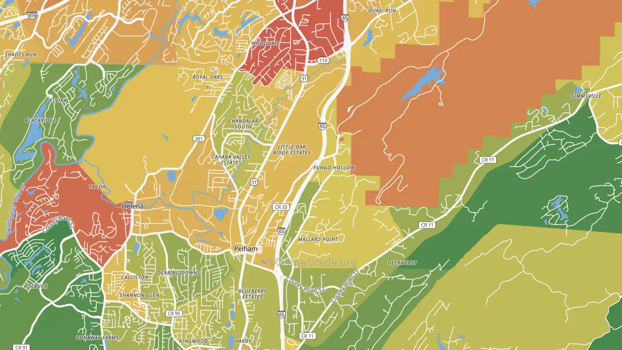 35124, AL Map of Vehicle Theft Rates