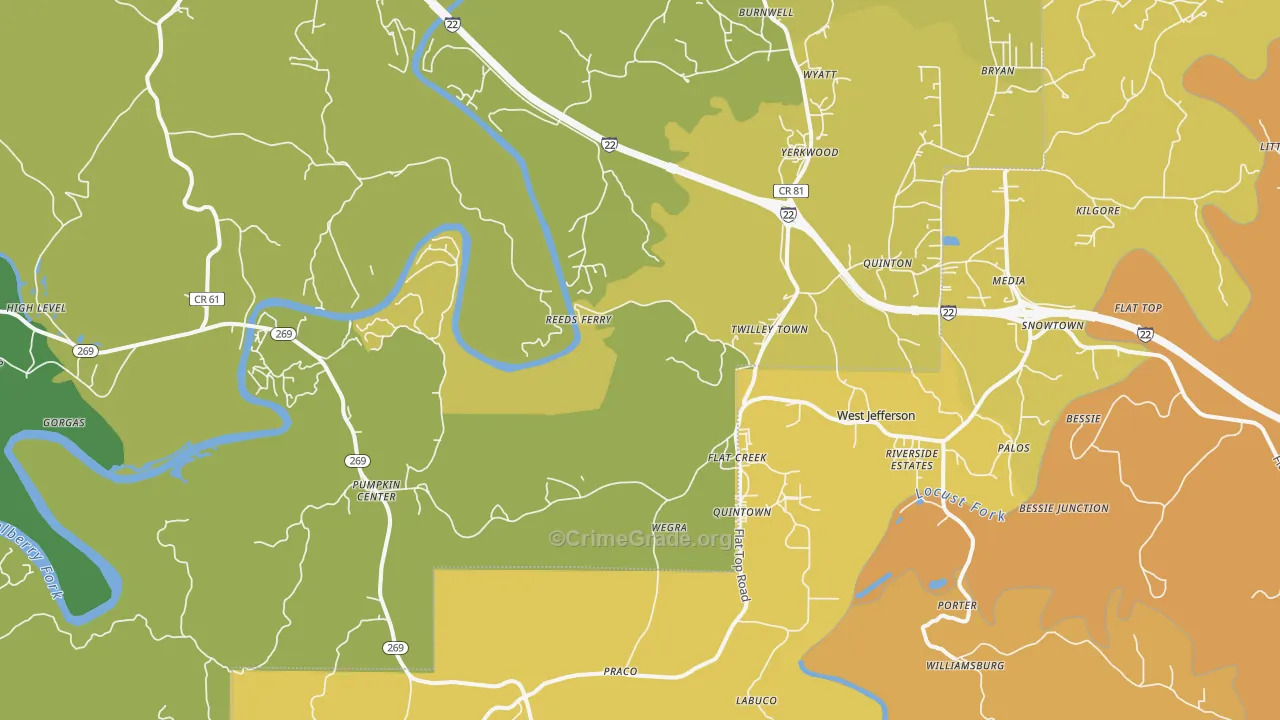 35130, AL Map of Vehicle Theft Rates