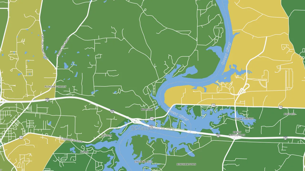 35135, AL Map of Vehicle Theft Rates