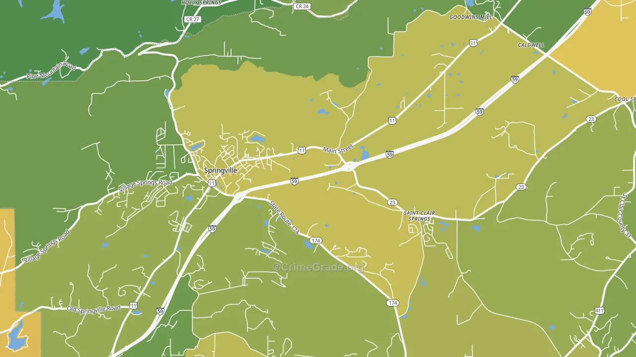 35146, AL Map of Vehicle Theft Rates
