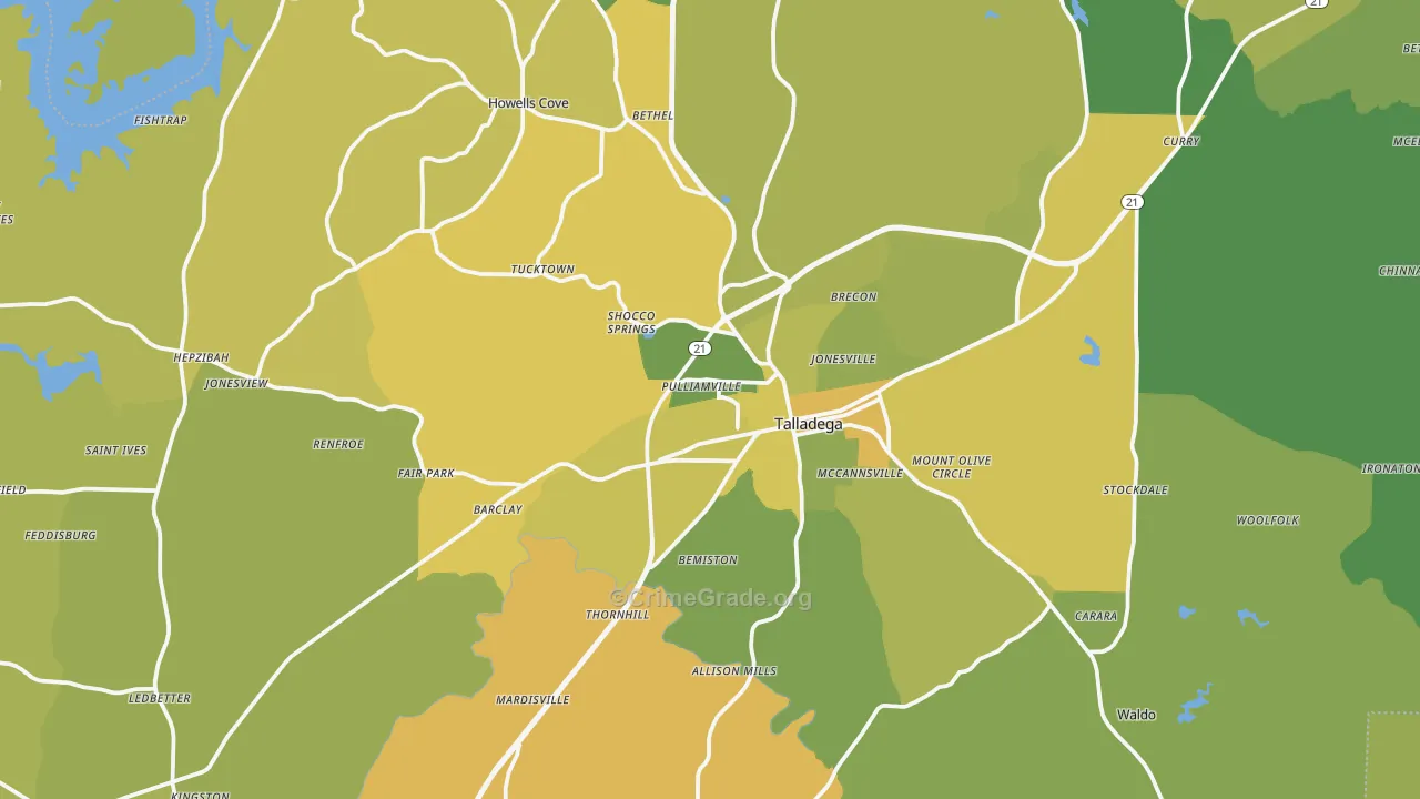 35160, AL Map of Vehicle Theft Rates