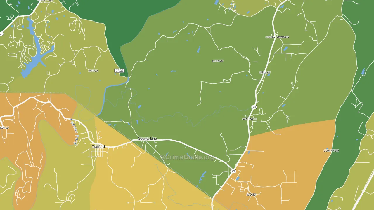 35172, AL Map of Vehicle Theft Rates