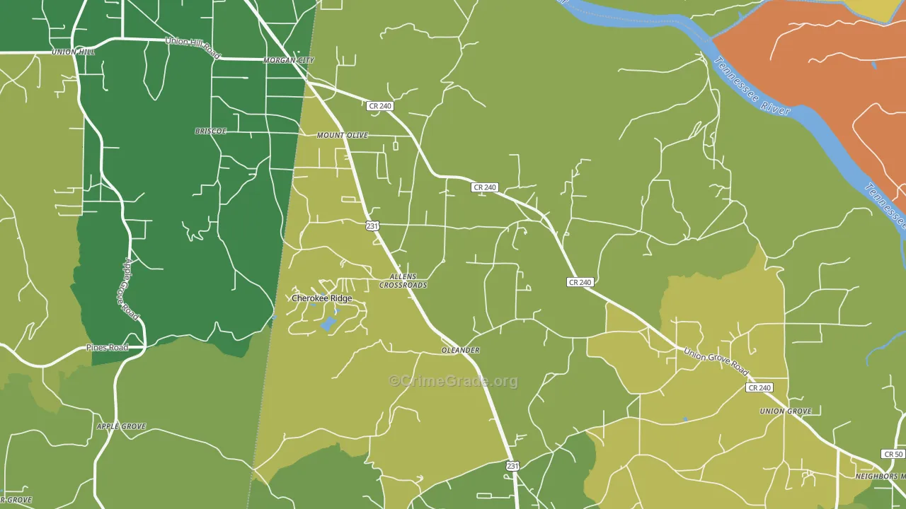 35175, AL Map of Vehicle Theft Rates