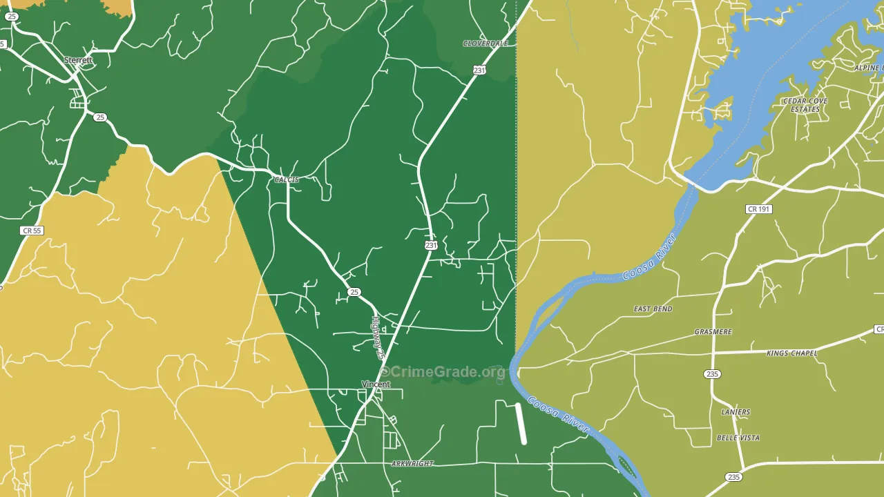 35178, AL Map of Vehicle Theft Rates