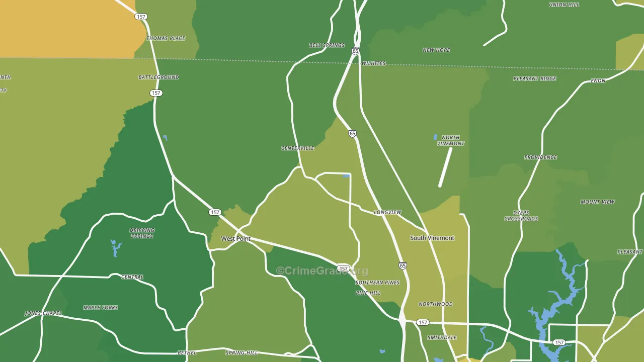 35179, AL Map of Vehicle Theft Rates