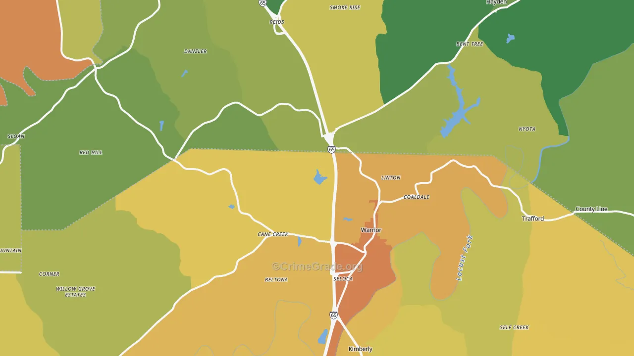 35180, AL Map of Vehicle Theft Rates