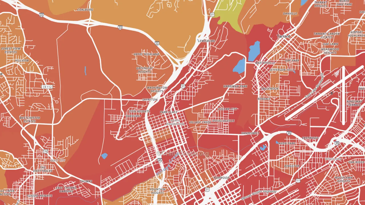 35207, AL Map of Vehicle Theft Rates