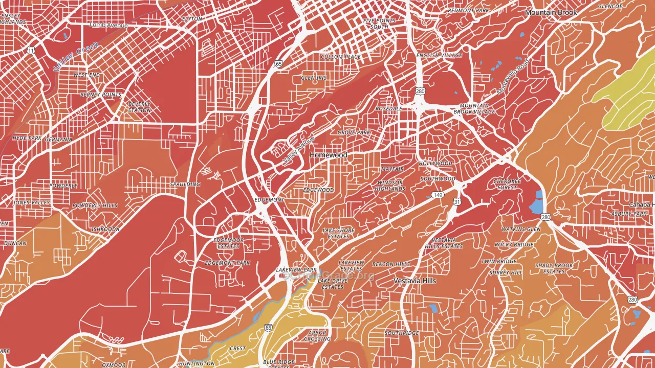 35209, AL Map of Vehicle Theft Rates