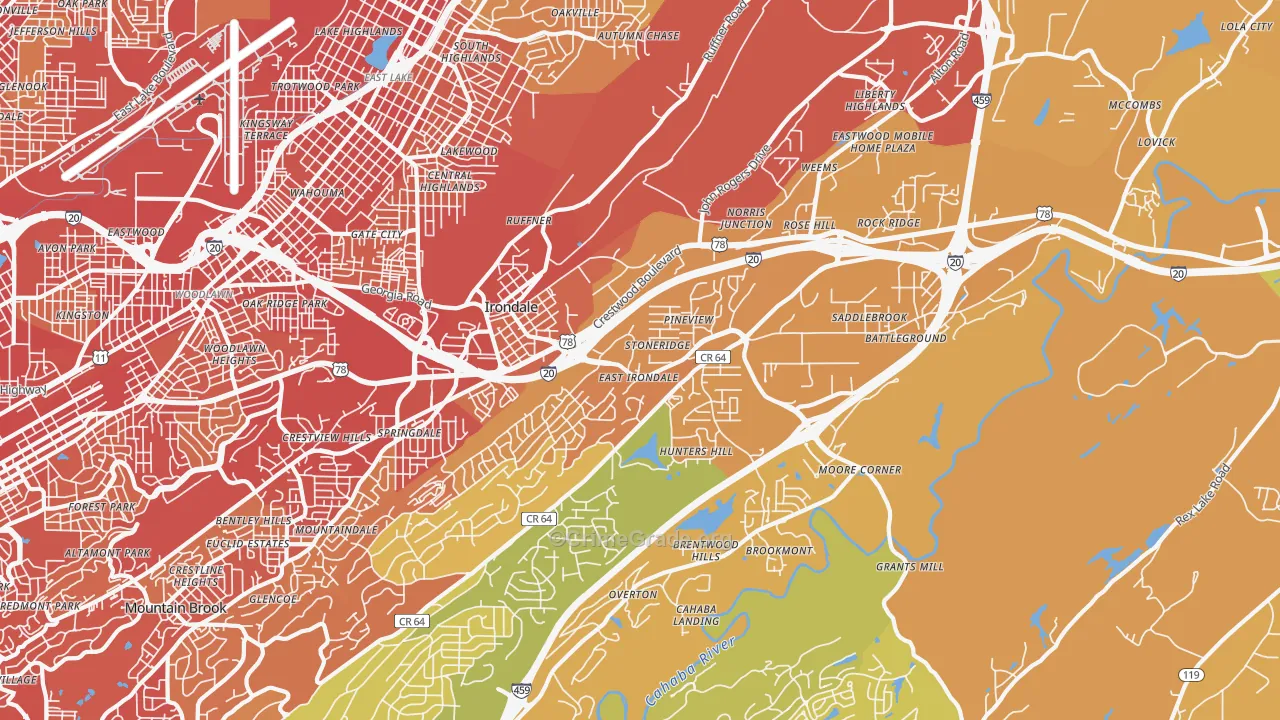 35210, AL Map of Vehicle Theft Rates