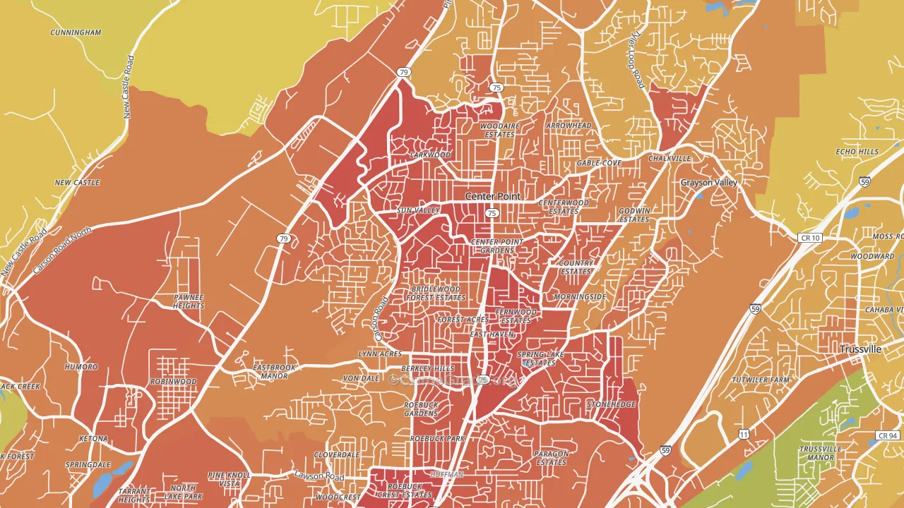 35215, AL Map of Vehicle Theft Rates