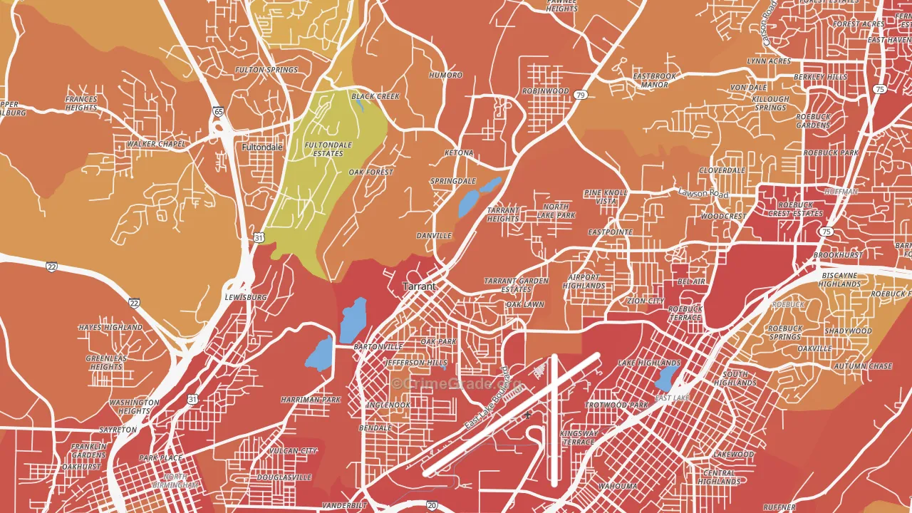 35217, AL Map of Vehicle Theft Rates