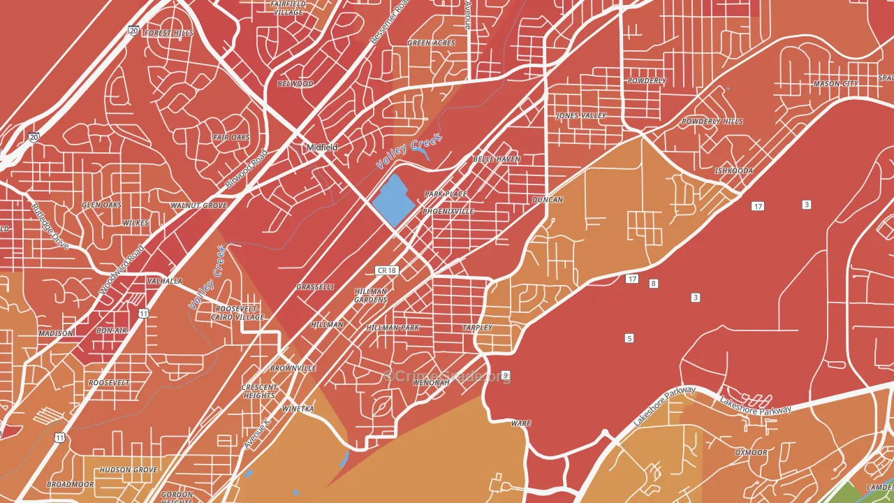 35221, AL Map of Vehicle Theft Rates