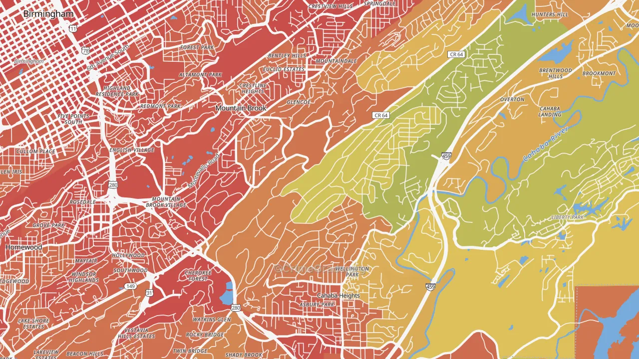 35223, AL Map of Vehicle Theft Rates