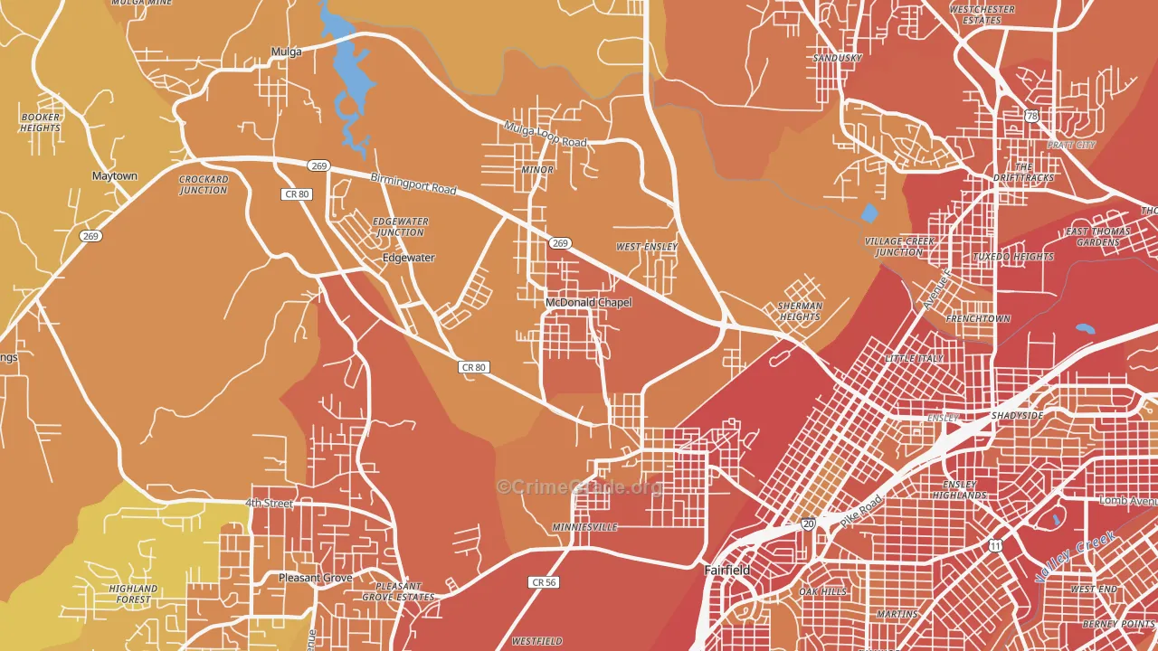 35224, AL Map of Vehicle Theft Rates