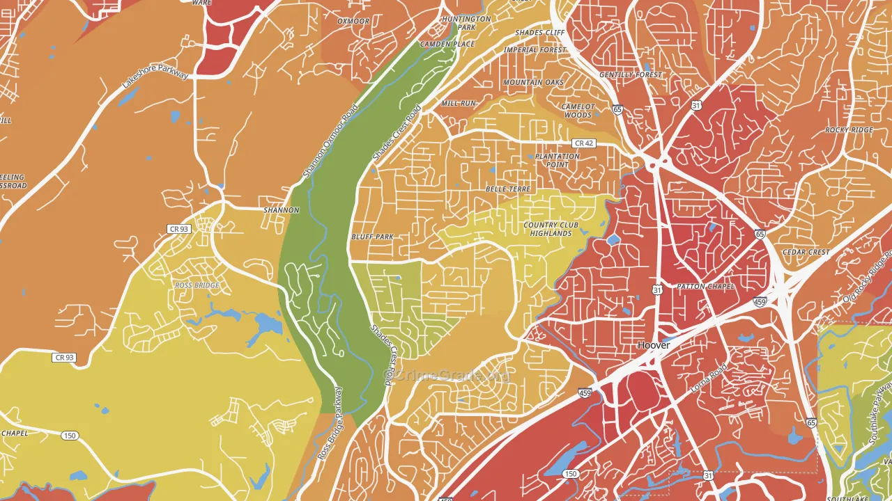 35226, AL Map of Vehicle Theft Rates