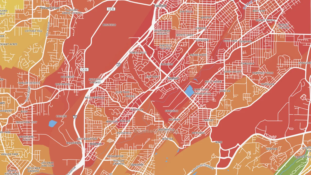 35228, AL Map of Vehicle Theft Rates