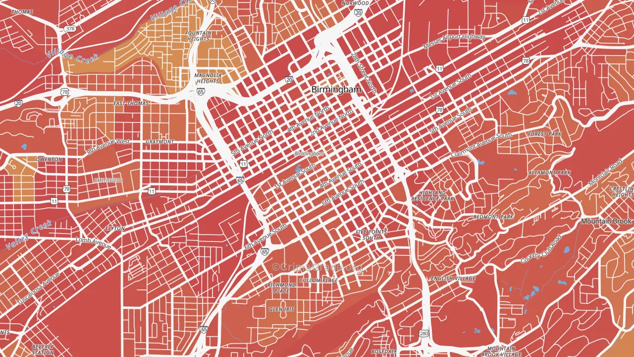 35233, AL Map of Vehicle Theft Rates