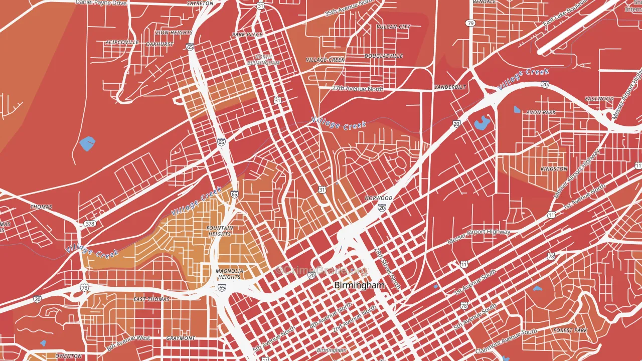 35234, AL Map of Vehicle Theft Rates