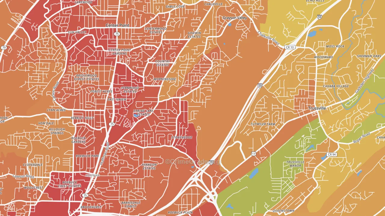 35235, AL Map of Vehicle Theft Rates