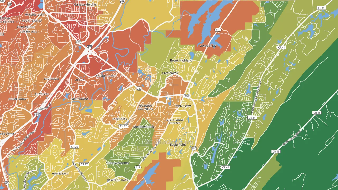 35242, AL Map of Vehicle Theft Rates