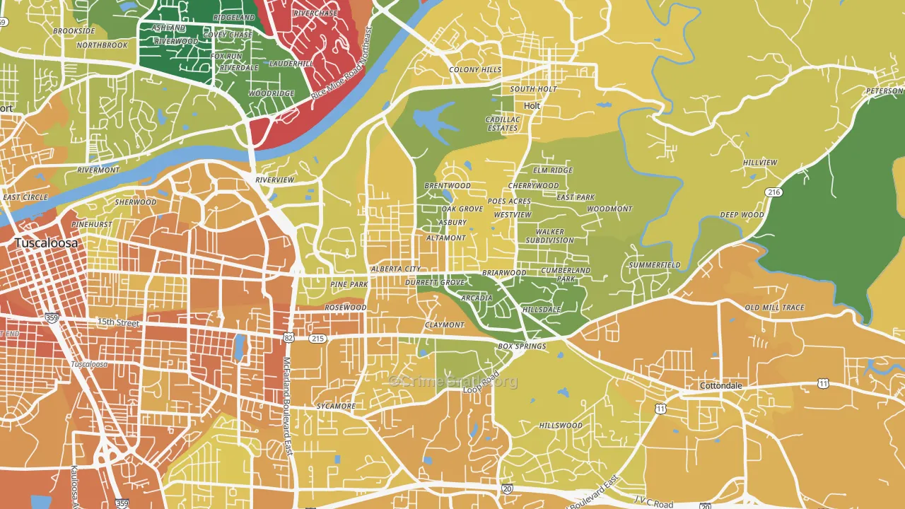 35404, AL Map of Vehicle Theft Rates