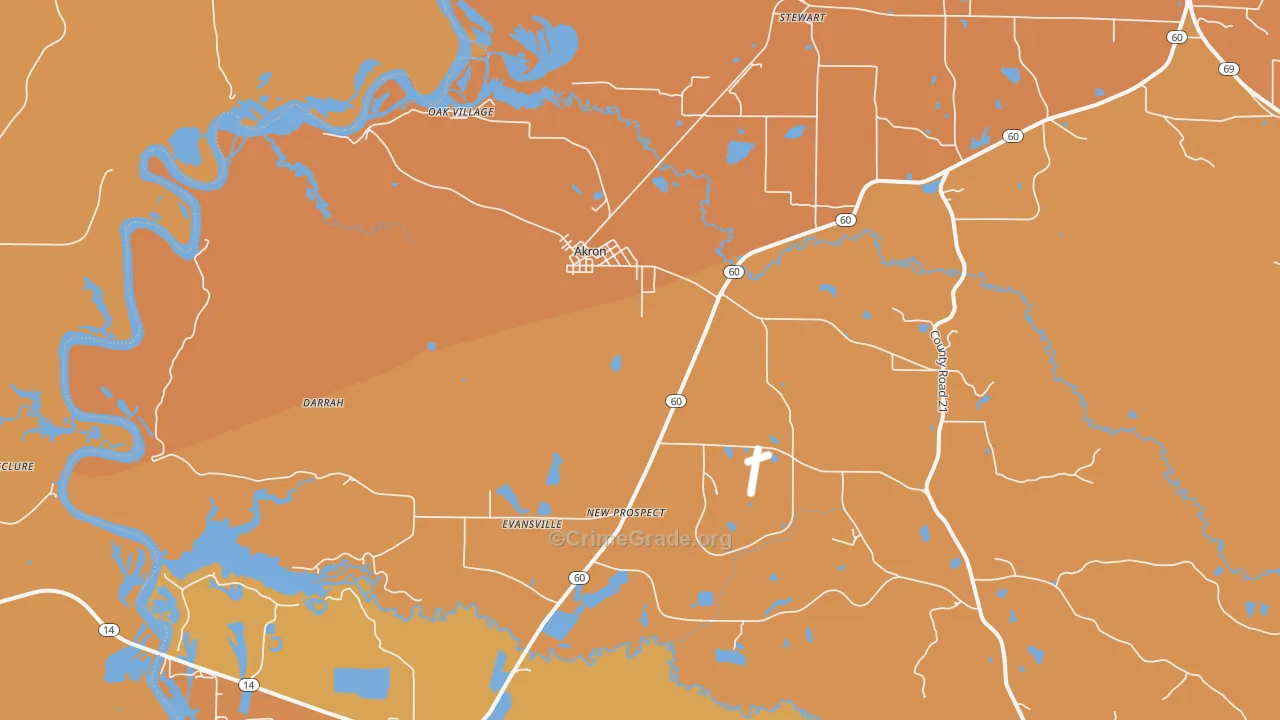 35441, AL Map of Vehicle Theft Rates