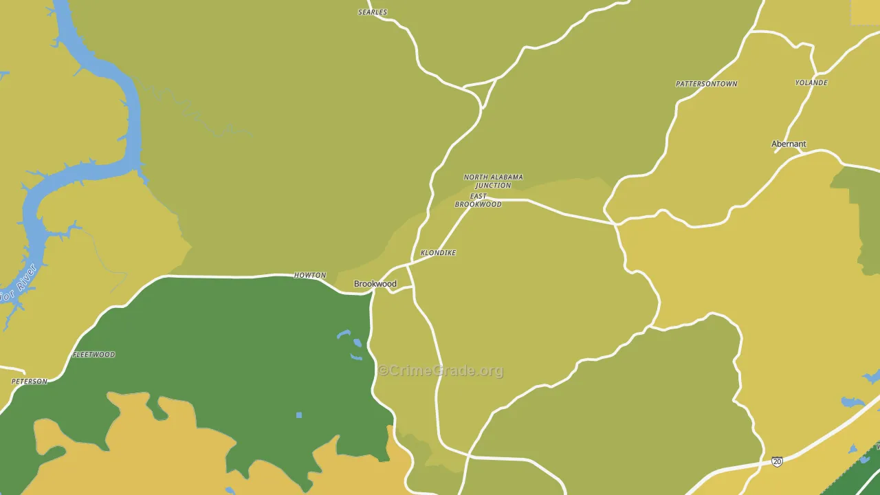35444, AL Map of Vehicle Theft Rates